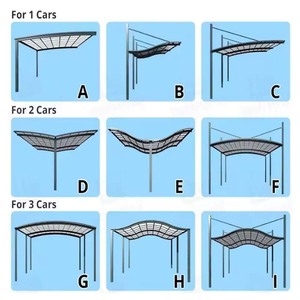Abri de voiture en aluminium Abri en PVC Toit en polycarbonate arqué <span class=keywords><strong>Garage</strong></span> extérieur étanche pour voiture Canopées Garages Produit - Product Image 5