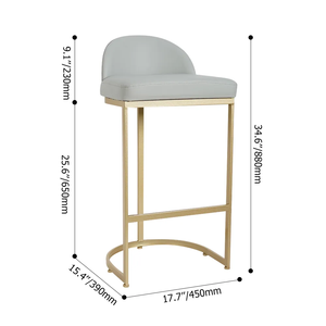 Taburete de Bar Moderno de Cuero, Taburete de <span class=keywords><strong>Barra</strong></span> de Acero Inoxidable <span class=keywords><strong>para</strong></span> <span class=keywords><strong>Cocina</strong></span>, Hogar, Bistro, Muebles, Silla y <span class=keywords><strong>Mesa</strong></span> de Restaurante - Product Image 6