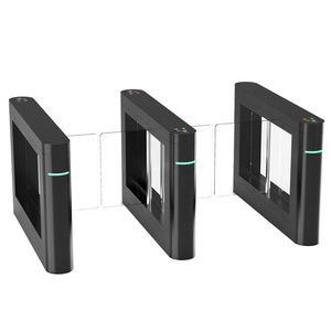 Tourniquet à passage rapide Slim Speed Gate, barrière en verre pivotante, contrôle d'accès optique, passage rapide, reconnaissance faciale RFID, design moderne noir - Product Image 2