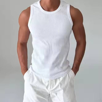 Kaos Tank Top Olahraga Pria dengan Logo Custom, 100% Katun, Ribbed, Bernapas, dan Stretchable