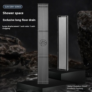 OEM Gun Gray Solid Invisible Floor Drain Brushed Stainless Steel for Odor Insect-Proof Side Row in Kitchen Bathroom Balcony - Product Image 5