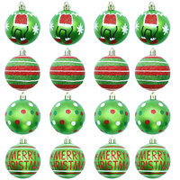 Adornos Navideños Duraderos en Oferta, Decoraciones Colgantes de Plástico Brillante, Adornos Rojos y Verdes para Árboles de Navidad, Uso en Interiores