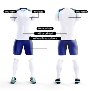 Ensemble de maillots de football en gros maillot de sublimation maillot de football à la mode <span class=keywords><strong>entraînement</strong></span> de football par équipe pour enfants - Product Image 5