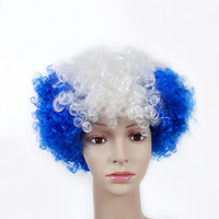Coloré Clown Perruques Nouvel An Football Fan Décoration Cheveux Perruques Carnaval Drôle Football Jeu Props Drapeau Couleur Perruques