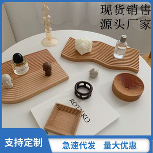 Japanese Style Wooden Decorative Tray <b>Square</b> Solid Color For Food Coffee Tea Serving Gift - Product Image 2