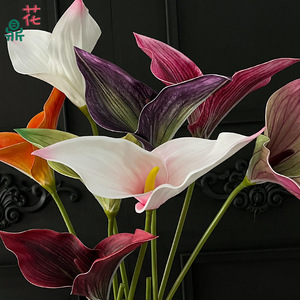 Fleurs artificielles en soie Calla Lily, décorations réalistes pour la maison, le hall d'hôtel, la décoration murale extérieure - Product Image 1