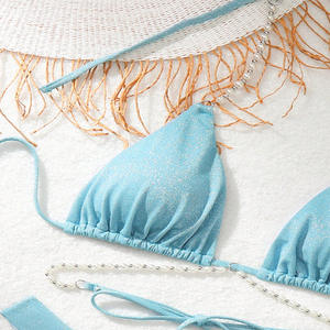 Nouvelle Collection 2025 – Maillot de Bain Sexy Femme 2 Pièces : Bikini Bandeau et Culotte String à Col Halter – 100% Polyester Séchage Rapide – Vente Flash - Product Image 3