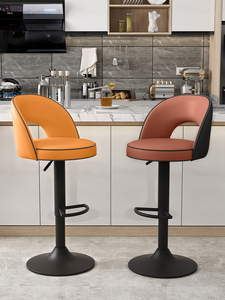 Silla <span class=keywords><strong>de</strong></span> Bar <span class=keywords><strong>de</strong></span> Diseño Moderno con Estructura <span class=keywords><strong>de</strong></span> Hierro, <span class=keywords><strong>Taburete</strong></span> Alto con Asiento Giratorio <span class=keywords><strong>para</strong></span> Uso Comercial en Bares Domésticos - Product Image 2