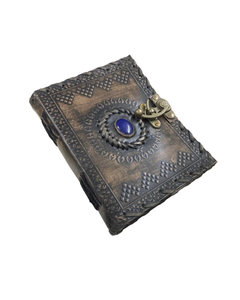 Diario de Cuero con Piedra Lapislázuli, Cuaderno Hecho a Mano con Tapa Dura Vintage, Diario Rústico para Escribir, Dibujar, Bocetar y Regalos - Product Image 6