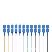 Câble à fibres optiques SC/UPC en bundle, qualité carrier, 12 cœurs, faible perte, sans épissure, pré-terminé, câble de brassage en gros, carré