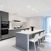 Meubles de cuisine modulaires modernes en aluminium alvéolé, étanches, ensemble complet d'armoires pour projets d'appartements