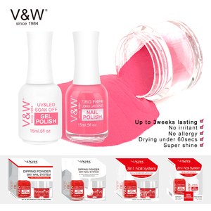 Ensemble 3 en 1 de couleur de poudre d'immersion parfaite d'ongle d'usine d'OEM en gros, vernis en gel et vernis à ongles assortis - Product Image 3