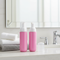 Bouteilles en plastique PET rose de 240 ml avec pompe à mousse et capuchon transparent pour nettoyant