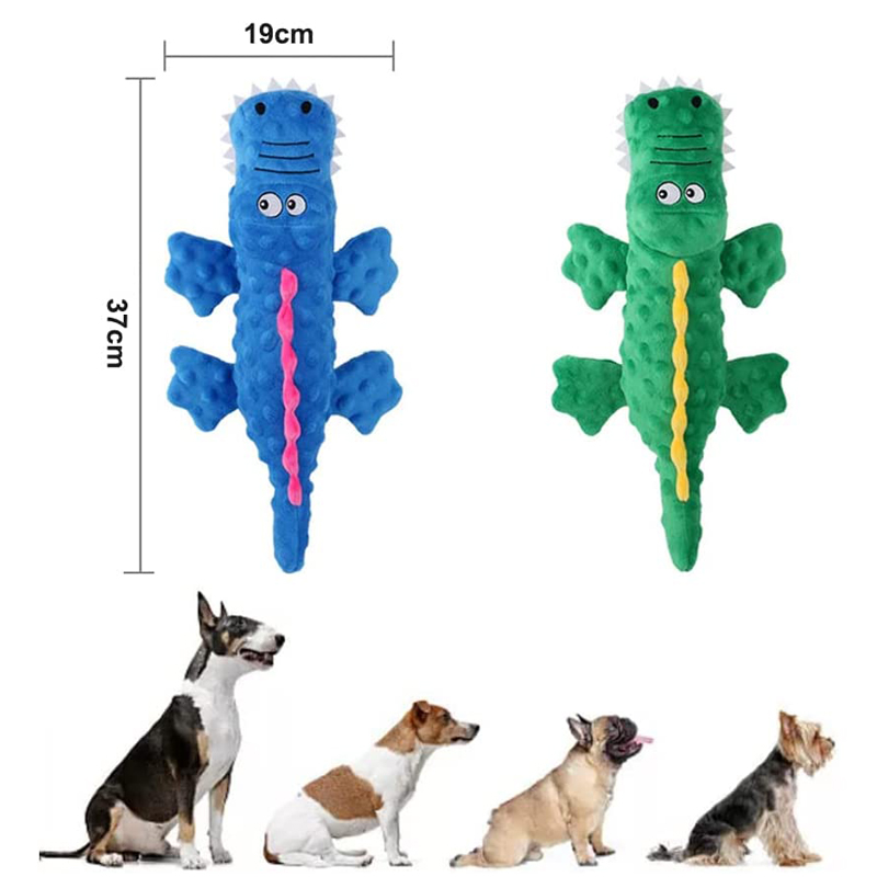 cheap factory price cute plush soft crocodile shaped pet interactive toys squeaky plush dog toy with logo