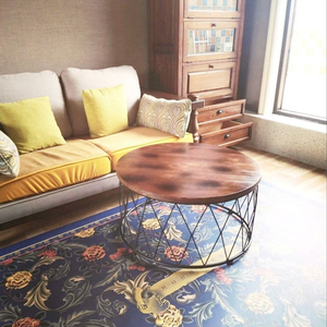 Bàn cà phê tròn với khung kim loại hình học hiện đại sang trọng làm tổ phòng khách Bàn cà phê - Product Image 4