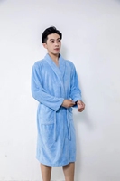 Peignoir en velours corail en gros, robe longue, chemise de nuit thermique, absorbante, douce, peignoir de salon de beauté