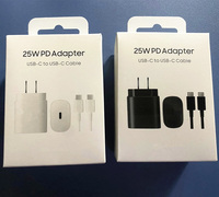 Cargador Superrápido de 25W PD 3.0 con Enchufe EU/US/UK, Adaptador de Corriente USB-C para S24/S23 Ultra/S22