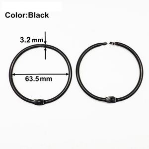 Anneaux de reliure en métal noir de 2,5 pouces pour cartes, documents, albums, journaux - Product Image 3