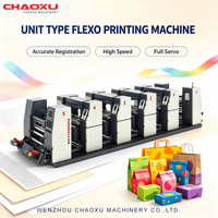 Machine d'impression flexographique automatique à grande vitesse entièrement servo-assistée avec séchage UV à demi-tons fins