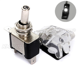 Interrupteur à bascule LED éclairé 12V 20A pour voiture, bateau, camion avec protection de sécurité à bascule pour avion, blanc - Product Image 1