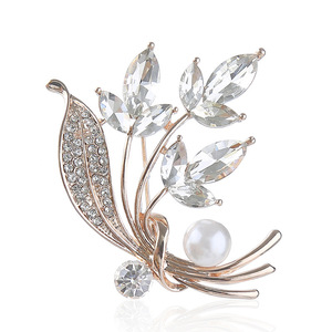 Popular Rhinestone Wheat Ear Brooch <b>Wedding</b> Engagement Gold Plated Alloy Customized Design Women's Corsage <b>Accessories</b> - Product Image 5