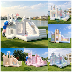 Castillo Inflable Arcoíris <span class=keywords><strong>de</strong></span> Grado Comercial, Color Verde Menta, <span class=keywords><strong>con</strong></span> Tobogán, <span class=keywords><strong>para</strong></span> <span class=keywords><strong>Alquiler</strong></span> <span class=keywords><strong>de</strong></span> Equipos <span class=keywords><strong>para</strong></span> Fiestas y Eventos Modernos - Product Image 3