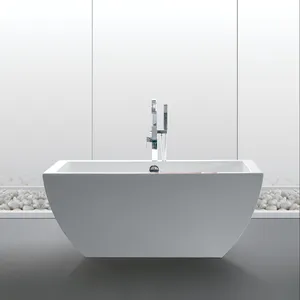 Grembiule bianco rettangolare alcova incavato grembiule freestanding vasca da bagno una gonna anteriore vasche