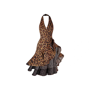 Body da Ballo Latino <span class=keywords><strong>Sexy</strong></span> Abito Stampa Leopardata Schiena Scoperta per <span class=keywords><strong>Donna</strong></span> Costume da Jazz Samba Rumba Tango Salsa per Competizione e Allenamento - Product Image 6