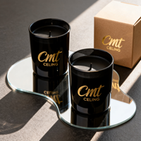 Bougeoir en verre pour décoration intérieure, étiquettes personnalisables, décoration de table de mariage, pot en verre de luxe avec couvercle et boîte