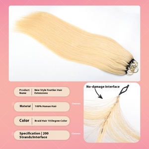 Máquina de extensión de <span class=keywords><strong>cabello</strong></span> de plumas europeas Remy no plegable de tres generaciones, doble trama blanqueada, oro blanco, <span class=keywords><strong>cabello</strong></span> <span class=keywords><strong>roto</strong></span> sin costuras - Product Image 4