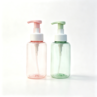 Bouteille PET vide semi-transparente pastel de 400 ml, pompe à mousse contrastée, savon pour les mains, nettoyant pour le visage, logo personnalisé, bouteille à pompe moussante
