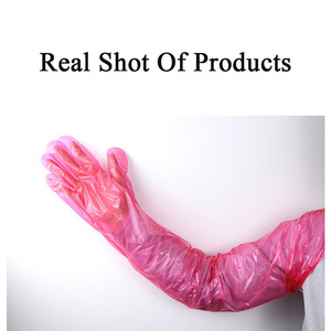 Veterinária descartável longo retal luvas PE Material 90cm comprimento impermeável anti-incrustantes para caça campo vestir cervos/vaca - Product Image 4