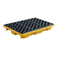 Palette de rétention des déversements KUDA 12585A-FSLTP, bac anti-fuite et résistant à la corrosion pour déchets industriels dangereux 1250x850x155mm