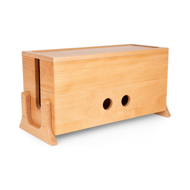 Hot Sale Wooden Cable Organizer Power Strip Box Desk Cord Hider Cord Organizer Box for Electrical Cord Management