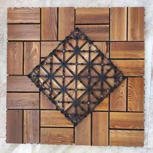 Dalles de terrasse SHENGCHENG à 8 lattes, design moderne, en bois carbonisé, dalles de terrasse emboîtables - Product Image 2