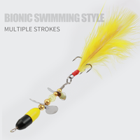 Leurre de pêche rotatif MAXSEN 9g en métal avec paillettes, double hélice, pour eau douce, saumon, pêche en lac