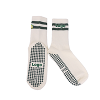 Chaussettes de Pilates tricotées respirantes et antidérapantes personnalisées avec logo sur le revers inférieur – Collection Printemps