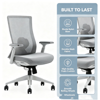 Chaise de bureau de direction ergonomique réglable de style moderne de haute qualité avec dossier haut et siège en maille rotatif durable
