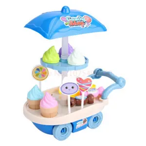 Children Play House Ice Cream Really Car Simulation Cute Mini Candy Ice Cream Cart Toys For Boys And Girls Set Birthday Gift