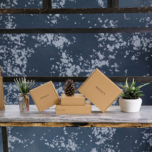 Cajas de Envío de Joyería de Papel Corrugado Ecológicas Auralux, Recubrimiento UV, Relieve, Forro de Esponja, Plegables, Rígidas - Product Image 3