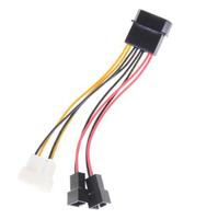 Kabel Adaptor Daya 4Pin IDE Mo-lex ke 4*Kipas 3Pin untuk Kipas Pendingin Komputer 12V / 5V DC untuk Kipas Casing CPU PC