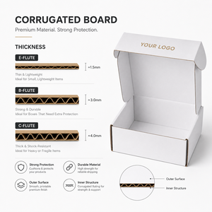 Custom Corrugated Mailer Boxes Simple Minimalist Brand Logo Text Print Customizable Corrugated Board Thickness Eco Recyclable - Product Image 6