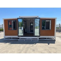 Maison conteneur extensible à double aile, bâtiment modulaire entièrement préfabriqué pour complexe hôtelier, unité de logement résidentiel à court terme