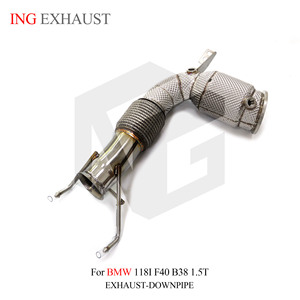 Tubo de bajada del sistema de escape de acero inoxidable ING para <span class=keywords><strong>BMW</strong></span> <span class=keywords><strong>118i</strong></span> F40 <span class=keywords><strong>B38</strong></span> 1,5 T con piezas de tubos de rendimiento automático de protección térmica - Product Image 3