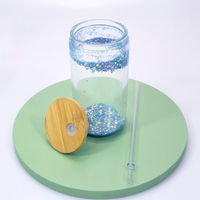 Gobelet en verre pour globe à neige pré-percé de 16 oz, double paroi, vide, pour sublimation, avec trou pré-percé