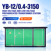 YB-12 12kV 3150kVA Sous-station préfabriquée extérieure pour l'exploitation minière, type boîtier compact, transformateur de distribution, vente directe usine