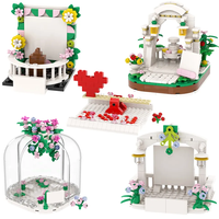 MOC4094-4098 Seri Kota Adegan Pernikahan Gapura Cinta Gereja Cinta Hati Model Pengantin Mainan Puzzle Blok Plastik