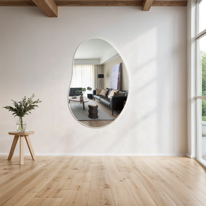 Wholesale Frameless Teardrop Wall <strong>Mirror</strong>, Irregular Asymmetrical <strong>Pebble</strong> <strong>Mirror</strong> for Home Hotel Decor Bulk Orders - Product Image 3