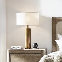 Lampe de table LED minimaliste américaine en marbre, idéale pour salon, bureau, chambre à coucher, chevet, villa de luxe, hôtel, simple et à intensité variable
