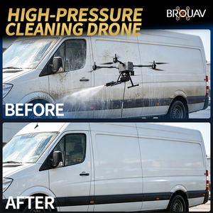 BROUAV Nettoyeur haute pression automatique en aluminium, drone électrique pour le nettoyage des fenêtres, des façades et des panneaux solaires - Product Image 5